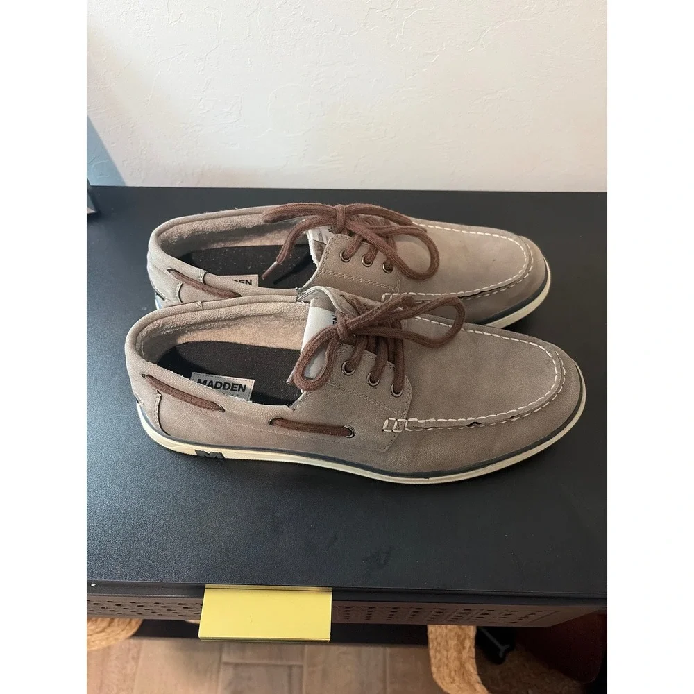 Steve Madden Mens Grey Boat Shoes Ortholite Loafers Size 10 Casual Nautical